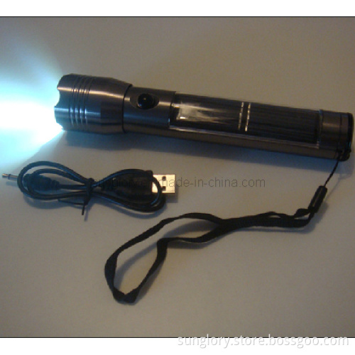1 Watt LED Flashlight with Solar Panel